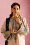 BATIK-3PC DHANAK EMBROIDERED SHIRT WITH DHANAK EMBROIDERED SHAWL & EMB TROUSER-BIC-4162