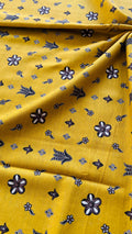 Mustard Floral Khaddar - 2pc printed winter suit