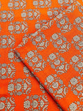 Khaddar Unstiched - Orange floral - 2pc printed suit