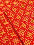Red & Mustard Khaddar Fabric – 2pc unstiched printed suit