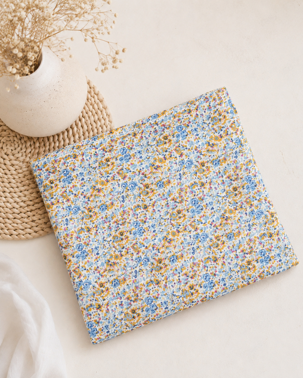 Blue Floral Printed Lawn Shirt