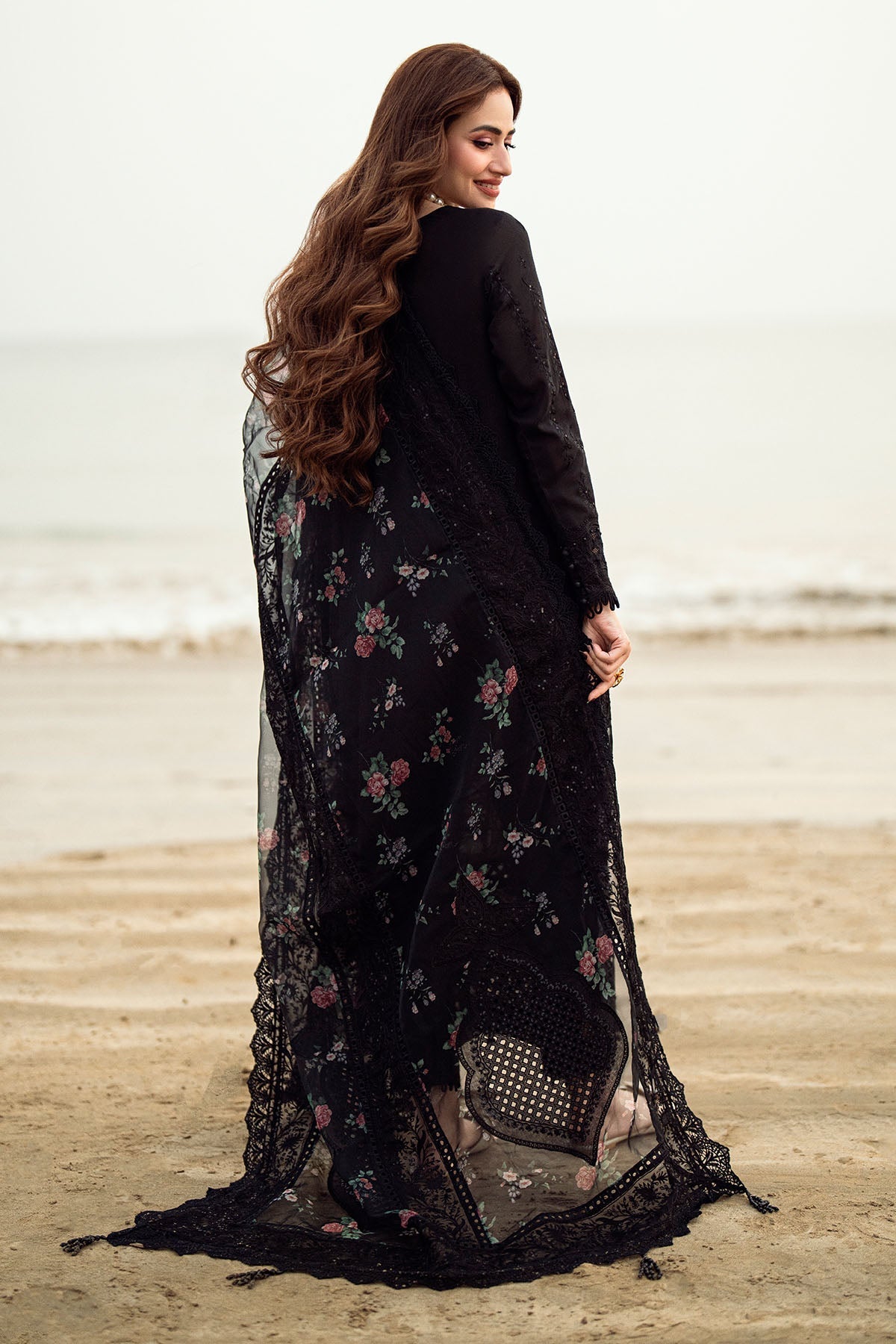 NUREH-3PC LAWN CHIKENKARI LASER EMBROIDERED SHIRT WITH COTTON NET EMBROIDERED PRINT DUPATTA-4523