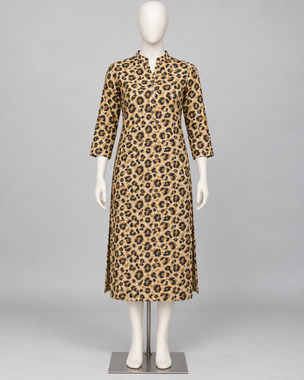Leopard Print Linen Fabric – Premium Women’s fall Unstitched Suit