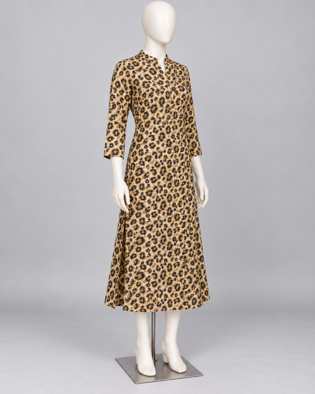Leopard Print Linen Fabric – Premium Women’s fall Unstitched Suit