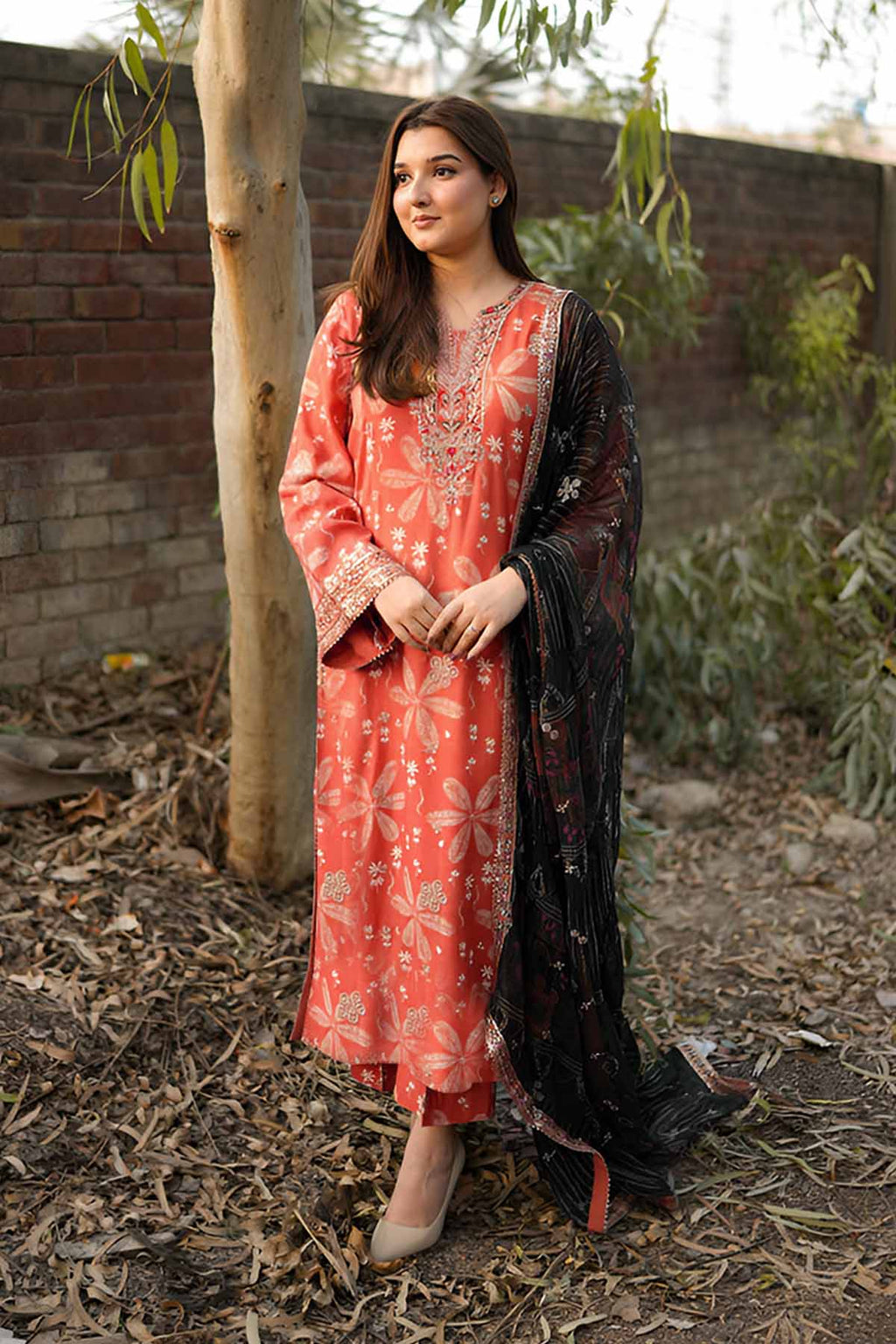 ANEELAS-3PC LAWN PRINTED SHIRT WITH SILK PRINTED DUPATTA AND TROUSER-SZ-048