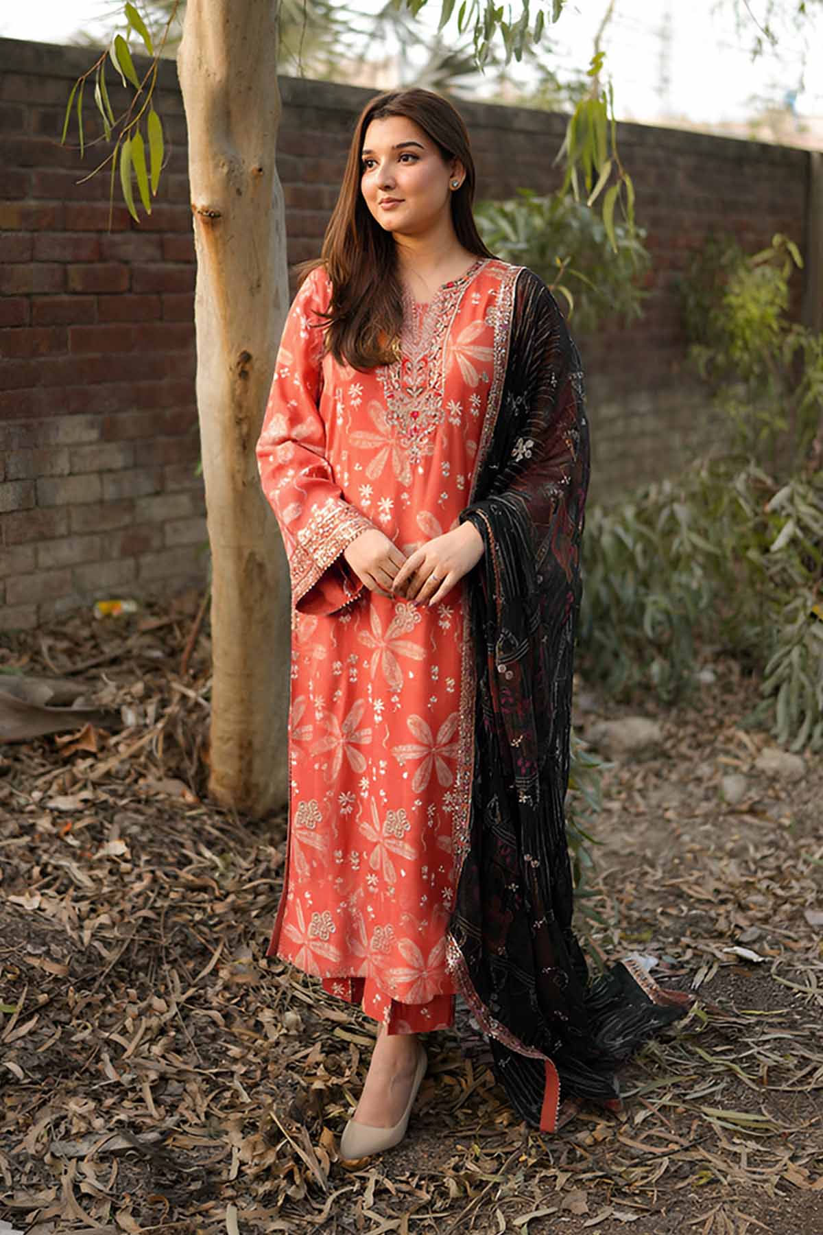 ANEELAS-3PC LAWN PRINTED SHIRT WITH SILK PRINTED DUPATTA AND TROUSER-SZ-048