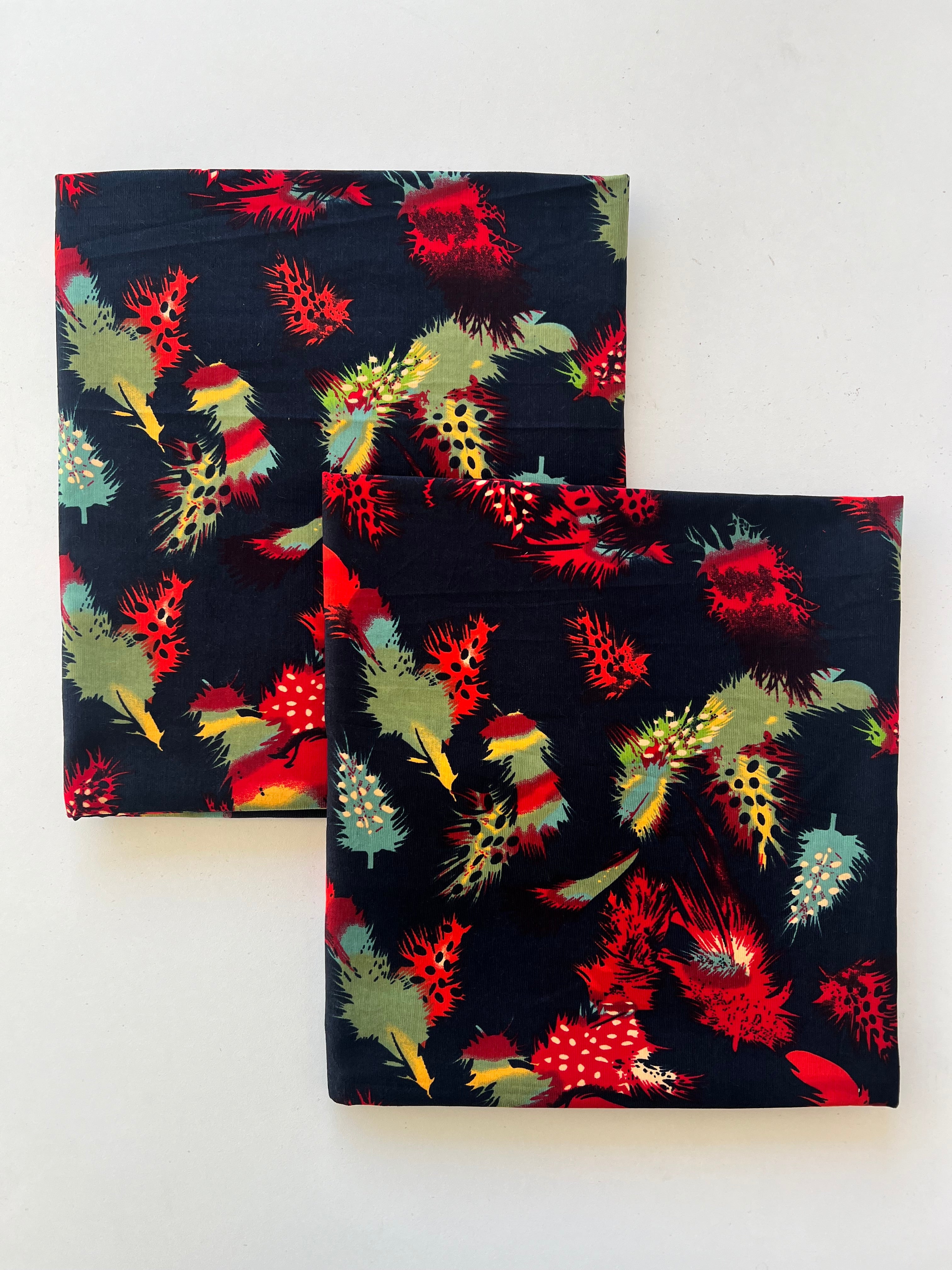 Navy blue base printed Cotton Courdoroy 2pc Suit