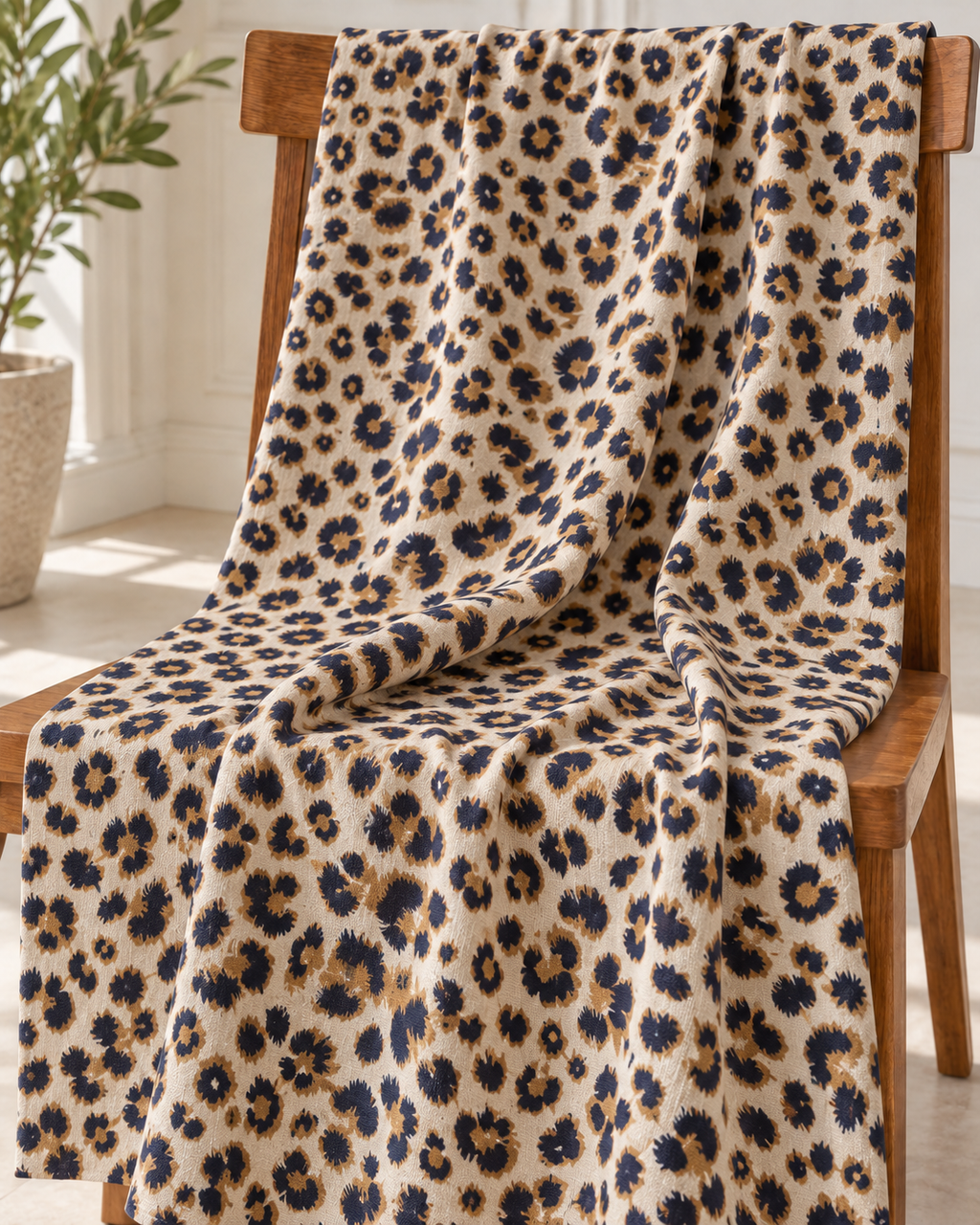 Wild Elegance – Leopard Print Unstitched Fabric