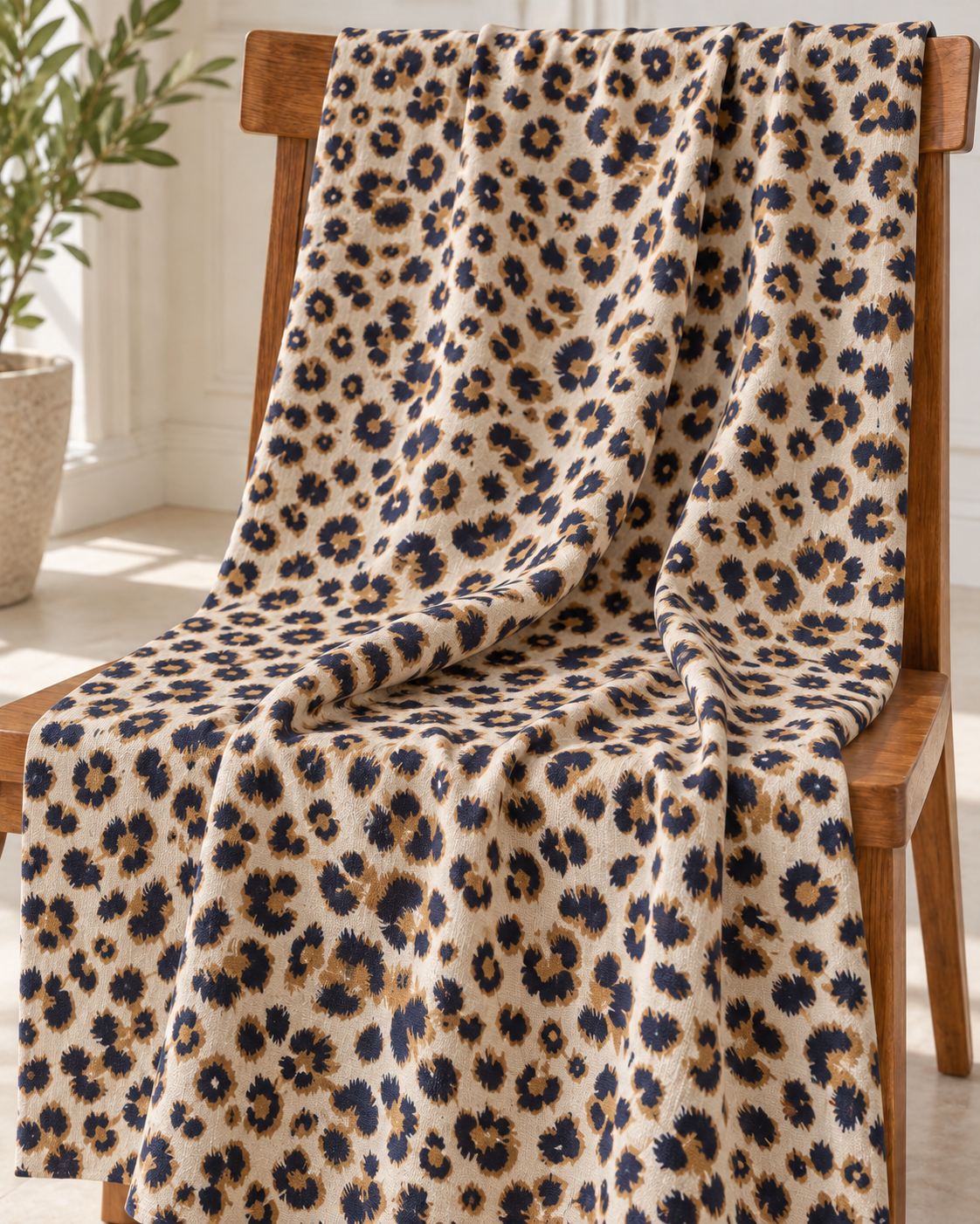 Wild Elegance – Leopard Print Unstitched Fabric