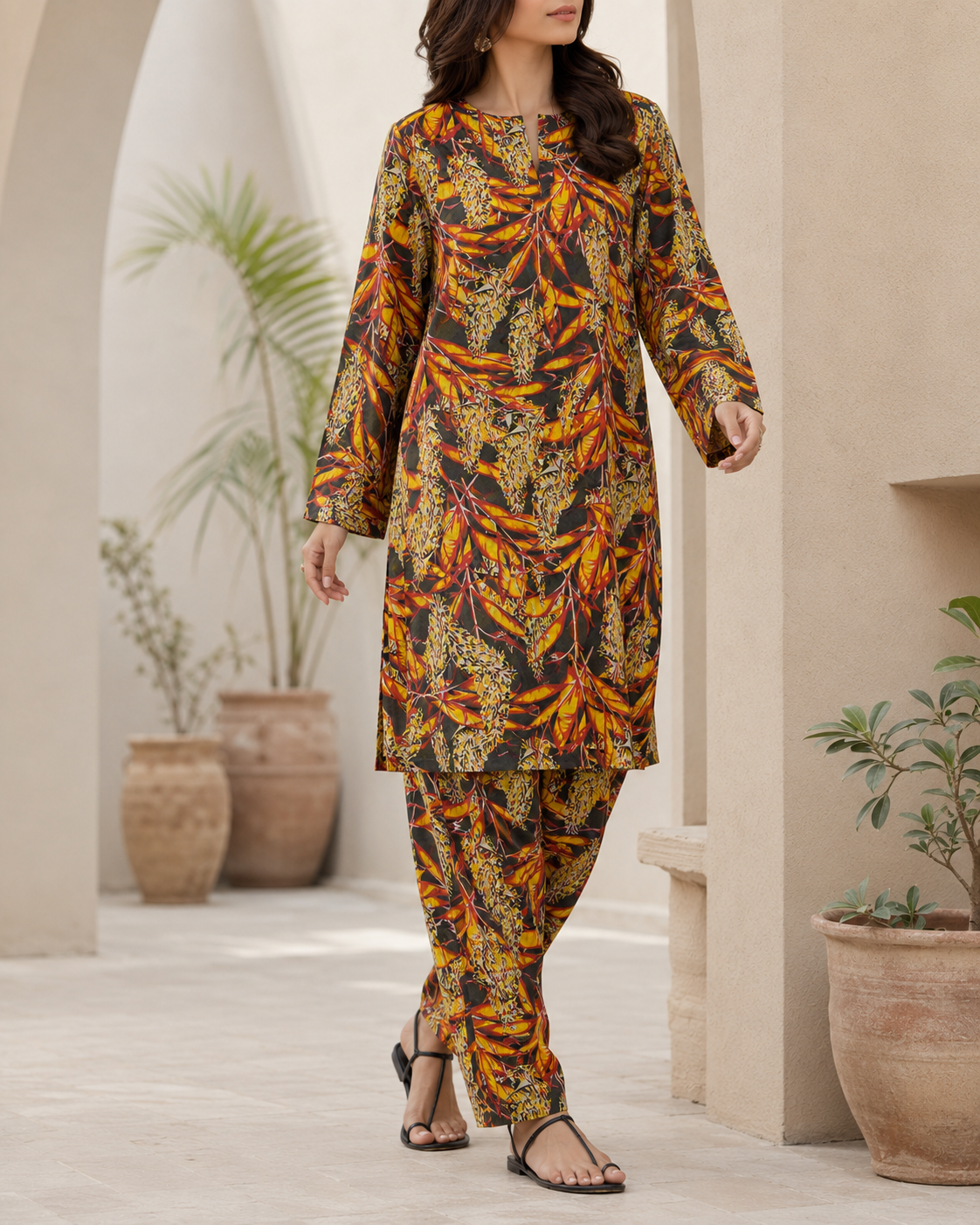 Floral Printed Lawn – 2 Piece Unstitched Suit