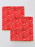 Red Colour Dotted design Linen 2pc Printed Suit