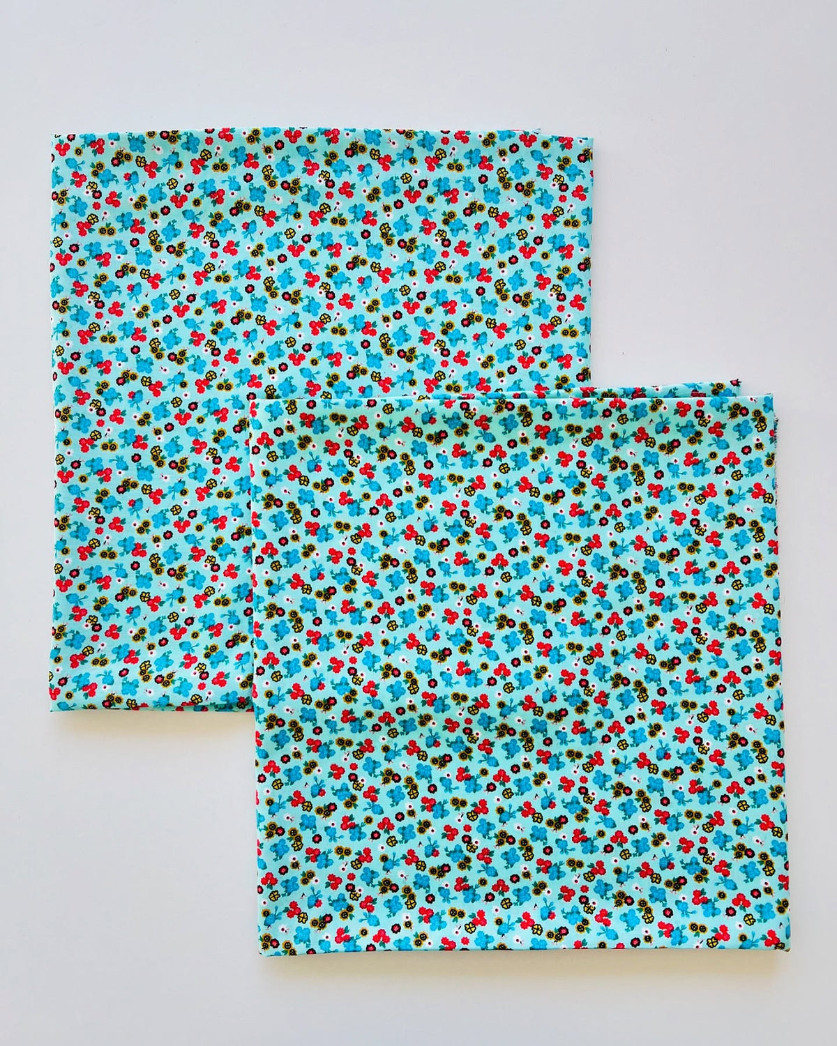 Aqua Mini Floral Printed Linen Fabric – Women’s Fall Unstitched Suit