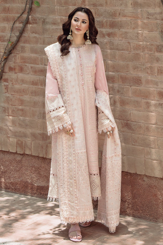 JAZMIN-3PC LAWN CHIKANKARI EMBROIDERED SHIRT WITH KHADDI NET EMB DUPATTA AND TROUSER -SZ-4552