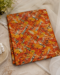 Orange Floral Printed Lawn – 2 Piece Unstitched Suit
