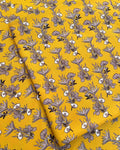Silk marina mustard base floral design - 2pc unstiched printed suit