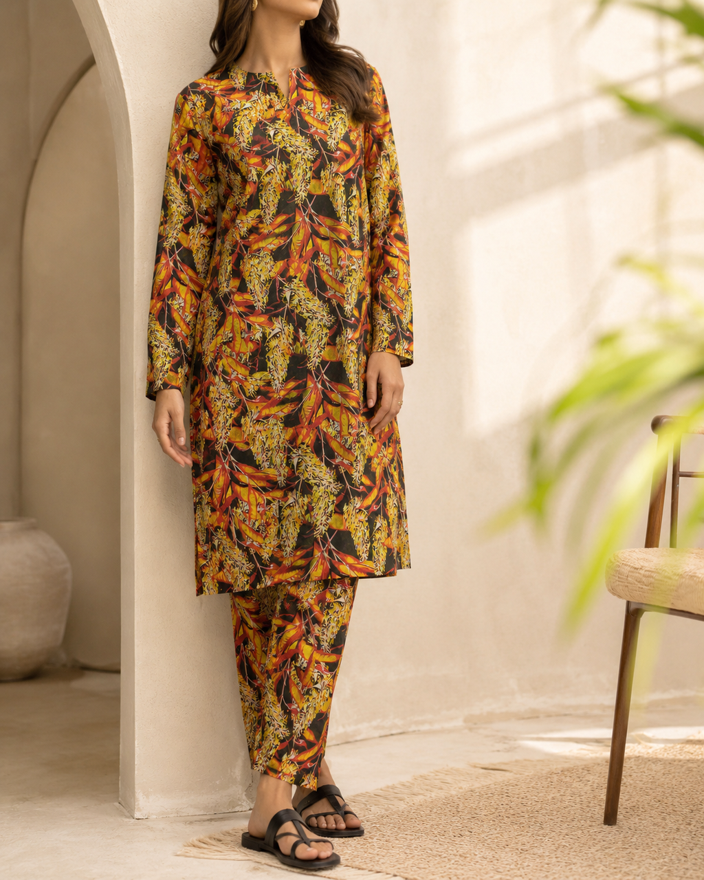 Floral Printed Lawn – 2 Piece Unstitched Suit