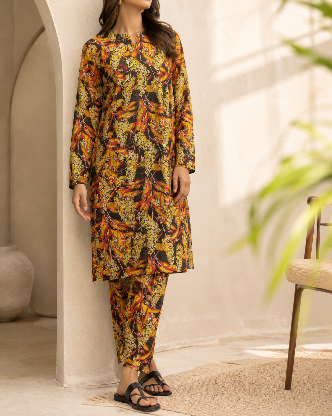 Floral Printed Lawn – 2 Piece Unstitched Suit