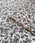 Winter marina article with white base and leafs design - unstiched 2pc printed suit