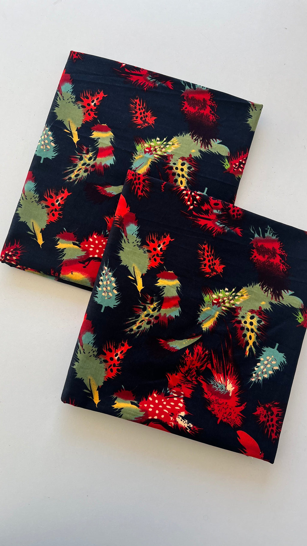 Navy blue base printed Cotton Courdoroy 2pc Suit